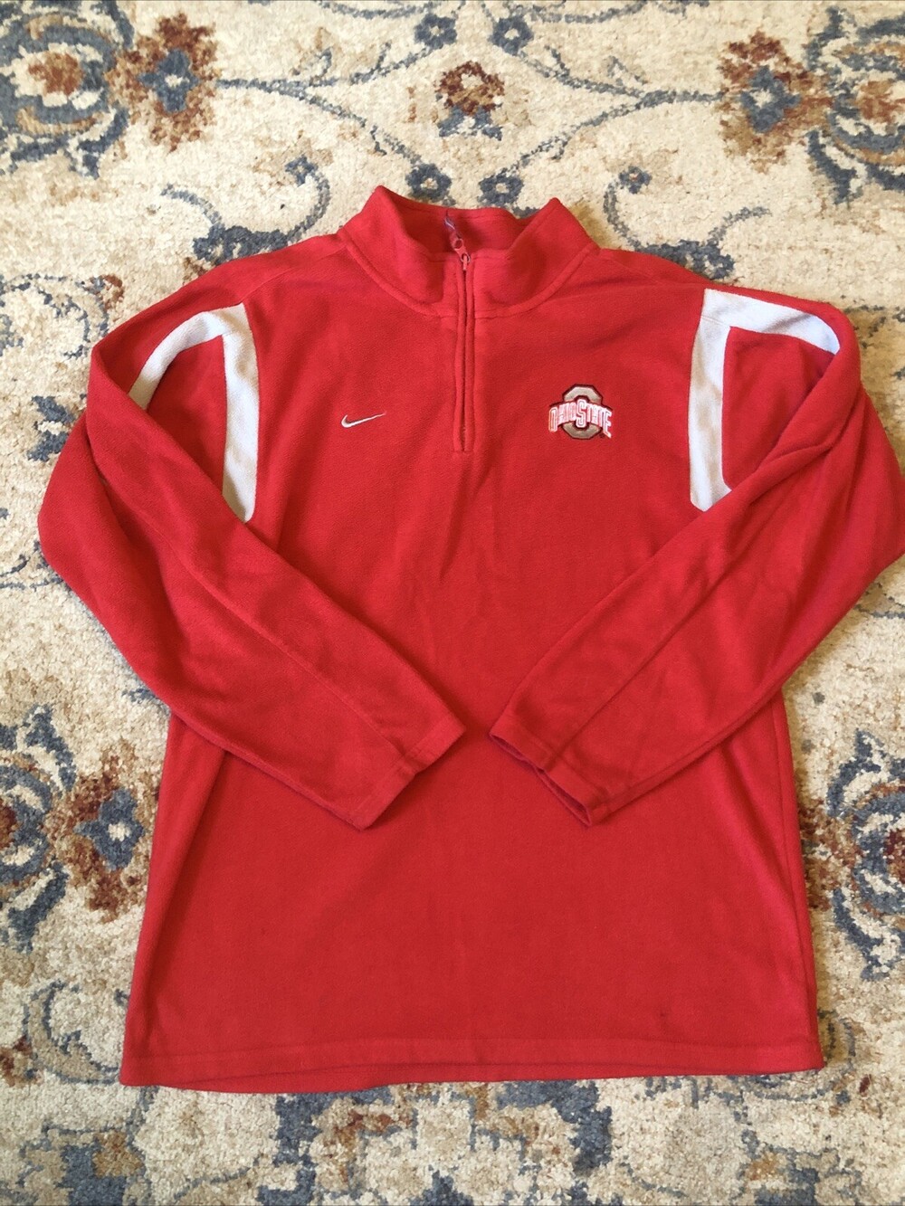 Nike Mens Red Long Sleeve Ohio State Buckeyes Pullover Sweatshirt Size Large